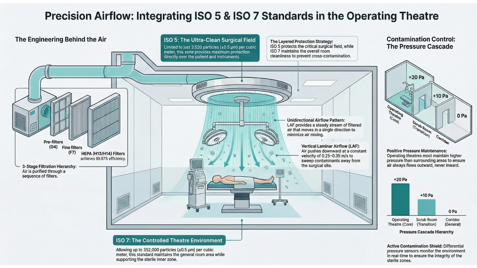 Precision Airflow: Integrating ISO 5 & ISO 7 Standards in the Operating Theatre